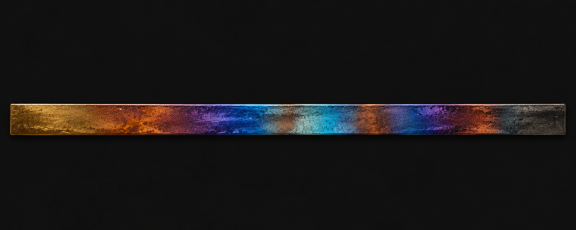 Heat spectrum on torched steel, straw through forge