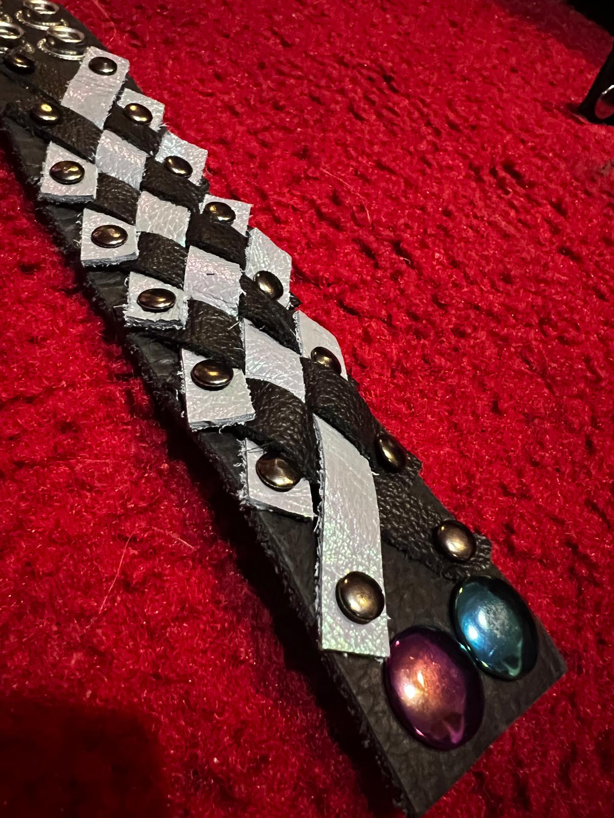 iridescent gem weave cuff
