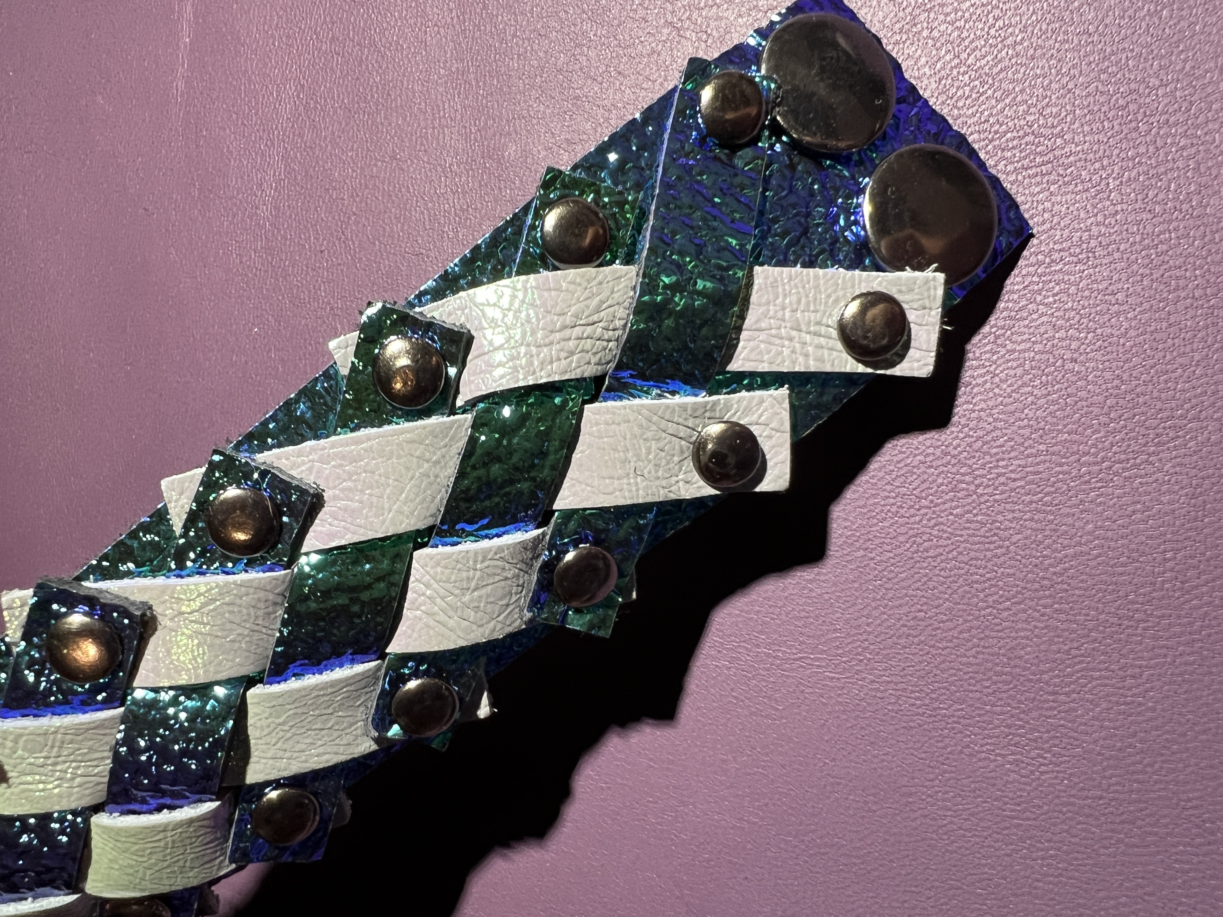 iridescent seafoam and blue/green weave cuff