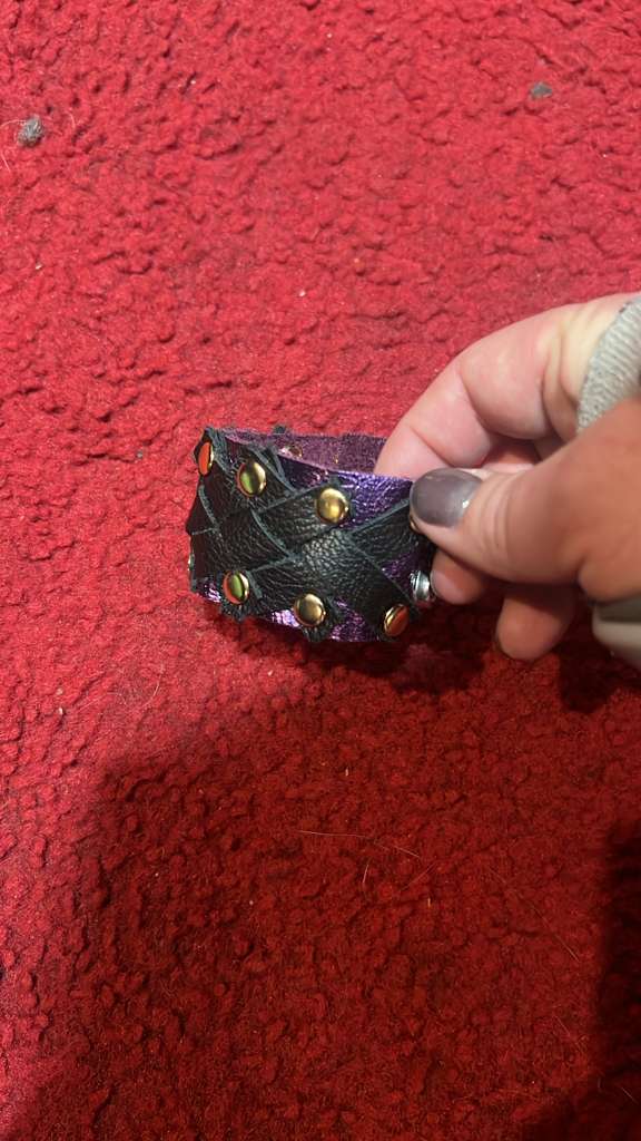 violet brass weave cuff